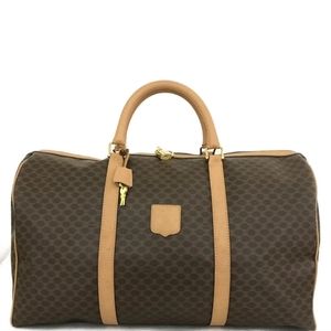CELINE Macadam Brown PVC Boston Travel Hand Bag. Watch Video